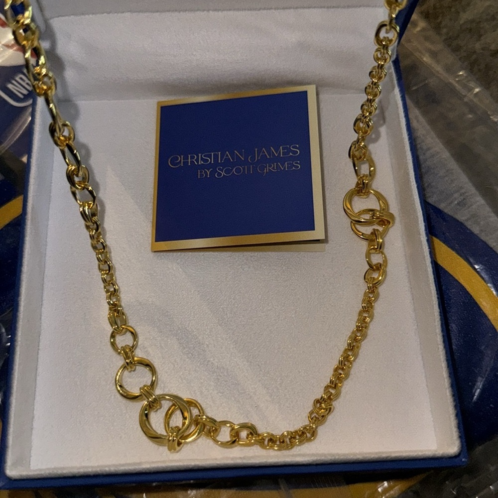 Christian James by Scott Grimes 18K Clad Ripple Circle Link 18" Necklace‎